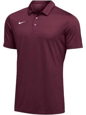 Men's  Team Maroon Imported mesh body fabric Three-button Polos Shirt